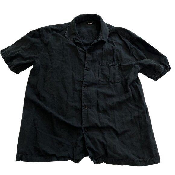 BILLEBEINO Button Front Shirt in Black - Picture 1 of 4